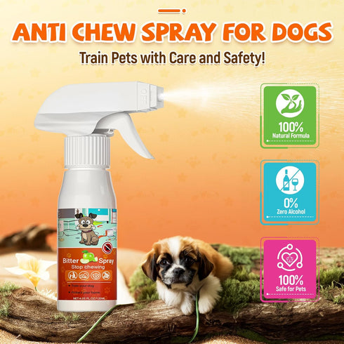 Bitter Apple Spray for Dogs to Stop Chewing, Anti Chew Behavior Training Aid for Dogs and Cats, Bitter Yuck Spray for Dogs Prevent Chewing Licking...