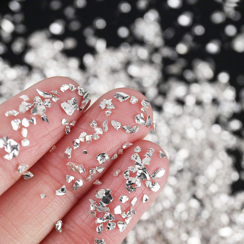 Irregular Crushed Glass Chips Sprinkles, 100g Metallic Chunky Glitter Stones for Nail Art, Resin Mold Filler, DIY Crafts, Vase Filler, Jewelry Mak...