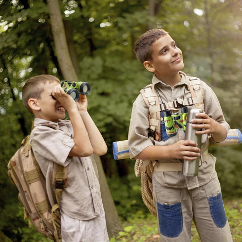 10 Pcs Kids Jungle Binoculars Small Novelty Shock Proof Compact Safari Binoculars Toys with Compass and Neck String for Explorers Gifts Outdoor Ca...