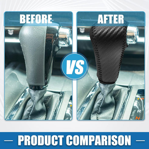Gear Shift Lever Cover Automotive Interior Gear Shift Knob Trim for Honda HR-V 2016-2022 Black Carbon Fiber Pattern...