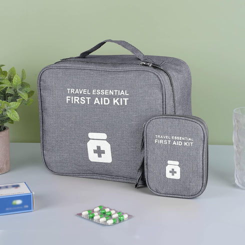 First Aid Bag Empty, Waterproof Emergency Medic Trauma Bag, Medicine Bag For Traveling ,Home Hiking Camping Car Office(Large and Small,Cationic Gr...