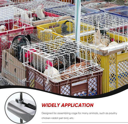 300 Pieces Wire Cage Clips with 1 Piece Wire Cage Buckle Snap Plier for Chicken Pet Dog Cat Cage (Silver, Black Yellow)...