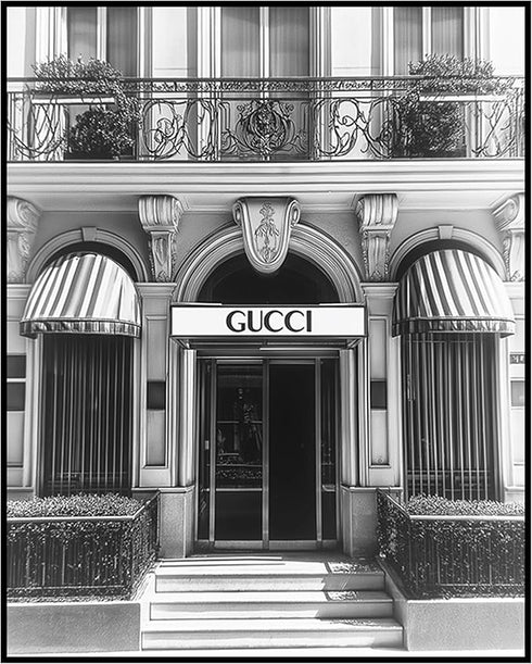 Posterizer 1 pcs-black and white luxury fashion store front 1-Photography Art-Retro Art- Gift for Women, Fashionistas, Designer Fashion Fans- unfr...