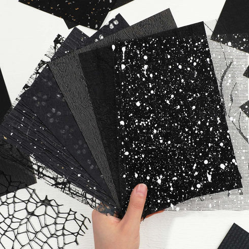 15 Pieces Scrapbook Paper Textured Paper, A5 Mulberry Snow Dot Mesh Fabric Mix Craft Papers Handmade Special Paper for Card Making Decoupage Colla...