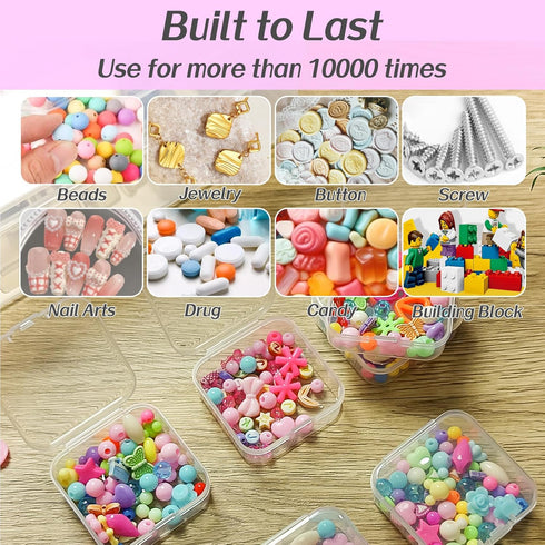 THYSSEN Bead Organizers,30Pcs Plastic Mini Clear Storage Cases with 1pcs Hinged Lid Rectangle Case,Bead Containers Transparent Boxes,for Jewelry B...