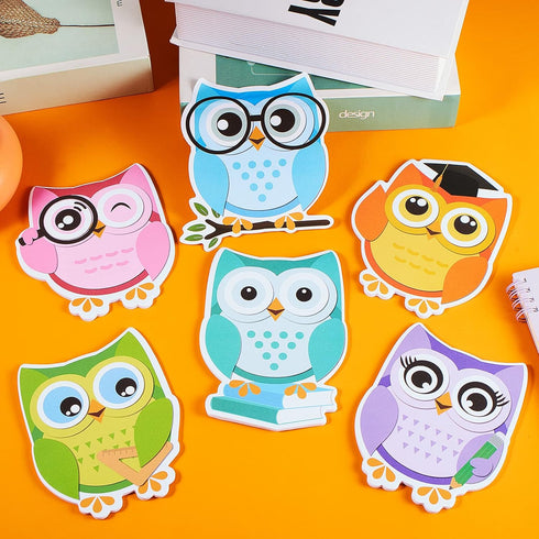 6 Pack Owl Sticky Notes Owl Shaped Notepads Cute Notepads Things to Do Notepad Owl Party Favors for Kids Teacher Classroom Office Gifts Decor Supp...