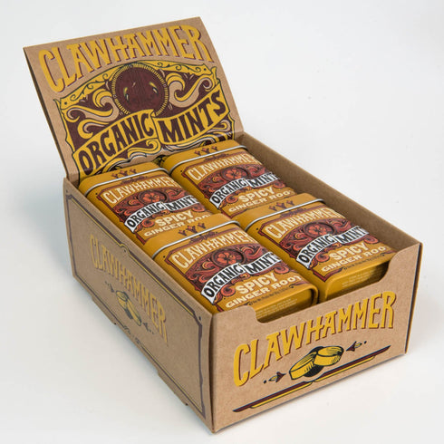 Clawhammer Organic Mints | USDA Certified Organic, Gluten Free, Non-GMO, Kosher | Spicy Ginger Root, 30 Count Tin...