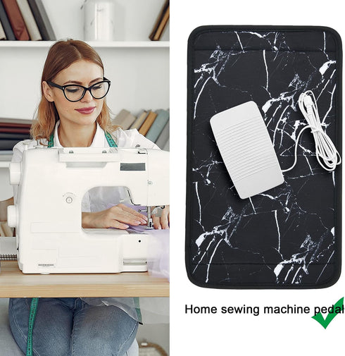 Sewing Machine Foot Pedal Pad Stay in Place Mat, Non Slip Rubber and Hook and Loop Pad to Keep Foot Pedal Steady on Hard Floor Carpet, Piano Pedal...
