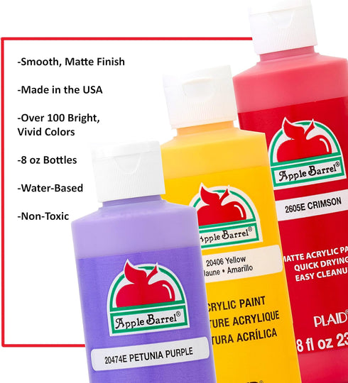 Apple Barrel Acrylic Paint in Assorted Colors (8 Ounce), 20471 Bright Yellow- Pack of 1...