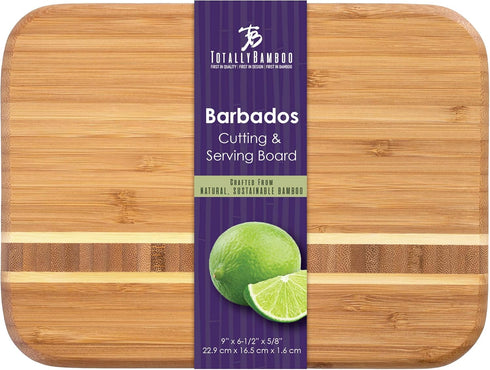 Totally Bamboo Barbados Bamboo Wood Cutting Board, 9" x 6.5"...