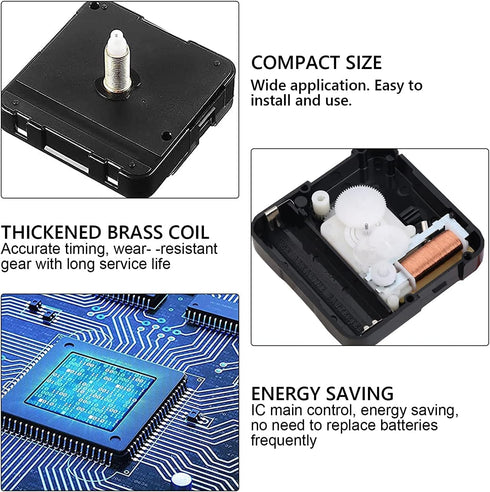 4Pcs Quartz Clock Mechanism Kit, Wall Clock Mechanisms Mattery Powered Replacement, Clock Movement Parts Motor Replacement DIY Repair Parts with 5...