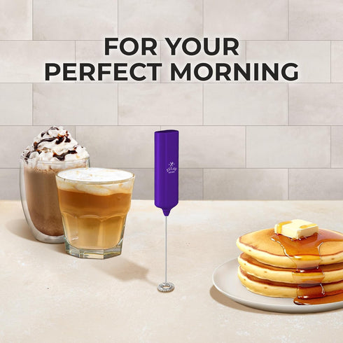 Zulay Kitchen Powerful Mini Milk Frother Handheld - Electric Hand Mixer - Portable Frother Wand for Coffee - Small Drink Blender for Lattes, Cappu...