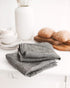 Pure 100% Linen Hand Towels - Set of 2 Linen Kitchen Towels Waffle Weave Black-Natural - 13 x 29-inch Soft Lightweight Stone-Washed Dish Towels - ...