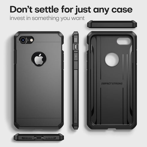 ImpactStrong for iPhone 7 Case/iPhone 8 Case, Heavy Duty Dual Layer Protection Cover (Gun Black)...