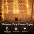 195 LED Curtain Tapestry Lights Backdrop String Lights, 6.5 x 5 Feet Hanging Fairy Curtain Lights with 8 Lighting Modes and Remote for Bedroom Win...