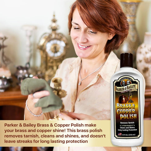 PARKER & BAILEY Brass and Copper Polish - Brass Polish Cleaner Copper Cleaner and Polish Tarnish Remover Metal Polish Cream for Polishing Antique ...