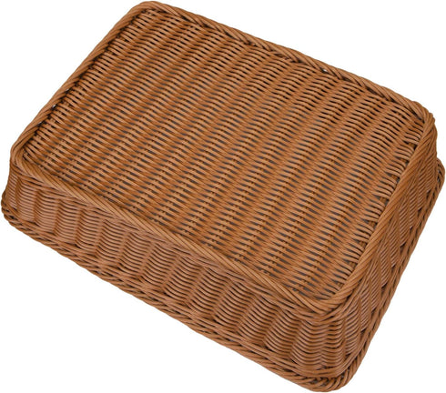 Yarlung 2 Pack Poly Wicker Woven Bread Basket, 15.7 Inch Rectangular Fruit Baskets Food Serving Holders for Vegetables, Home, Kitchen, Restaurant,...