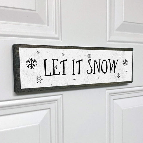Christmas Wood Signs (Medium - Wood And Metal, Let It Snow - Christmas Sign)...