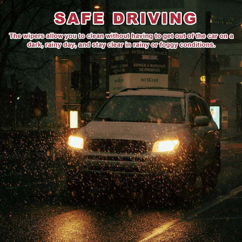 2PCS Car Rearview Mirror Wiper, Retractable Auto Side Mirror Squeegee, Portable Water Cleaner Tool with Telescopic Long Rod, Universal Car Accesso...