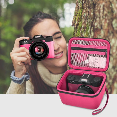 Vlogging Camera Case Compatible with Duluvulu/for TEBNGIHNM/for zheozeig/for Oiadek 4K Digital Cameras for Youtube. Vlog Camera Carrying Storage f...
