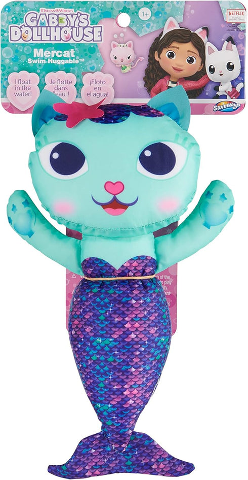 Swimways Gabby’s Dollhouse Mercat Swim Huggable, Gabby’s Dollhouse Toys, Bath Toys & Beach Toys, Floating Water Stuffed Animal for Kids Aged 1 & U...
