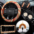 7 Pcs Boho Car Accessories Sets Include Boho Steering Wheel Cover 15" Absorbent Car Cup Holder Mat Rainbow Retro License Plate Frames Seat Belt Co...
