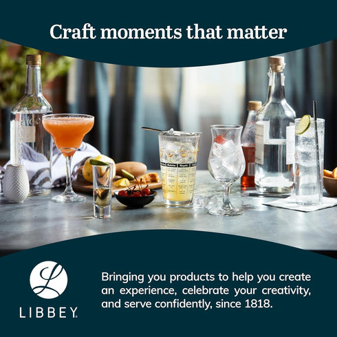 Libbey Heavy Base Drinking Glasses Set of 8, 15.5 Oz Elegant, Weighted Clear Water Glasses, Dishwasher Safe Glass Cups Set for Parties, Birthdays...