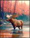 Posterizer 1 pcs-vibrant abstract nature scene with beautiful moose 1-Art for Animal Lovers-Abstract & Modern Art-Gift for Men Women Entrepreneur ...