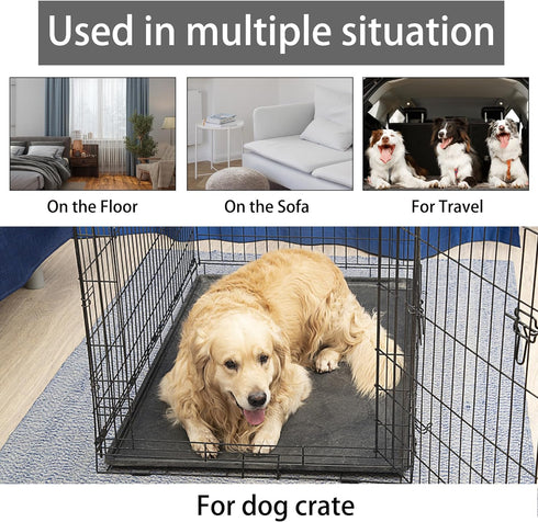 Dog Bed Mat, Crate Pad Reversible(Cool or Warm), Ultra Soft Dog Kennel Pad, Cozy Sleeping Mat for Small, Middle and Large Dogs and Cats (S(24”x 18...