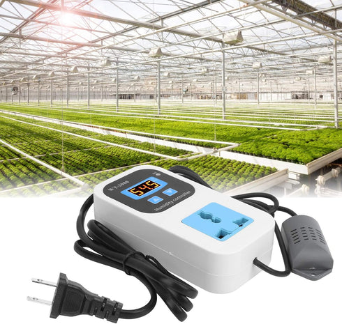 Fafeicy WT2000 110-220V Digital Humidity Controller, Humidify Dehumidification Switch Socket, 0%~99% RH Control Range Used in Humidity Control Fie...