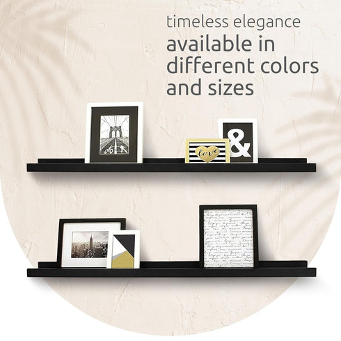 Kiera Grace Floating Shelves for Wall, Engineered Wood Picture Frame Wall Shelves, Easy to Assemble Display Shelves, Ideal for Home Decor, Pack of...