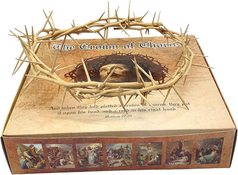 ZULUF 7.5" Crown of Thorns from Bethlehem Jerusalem – Authentic Holy Land Passion of Christ Gift Boxed Ornament HLG027...