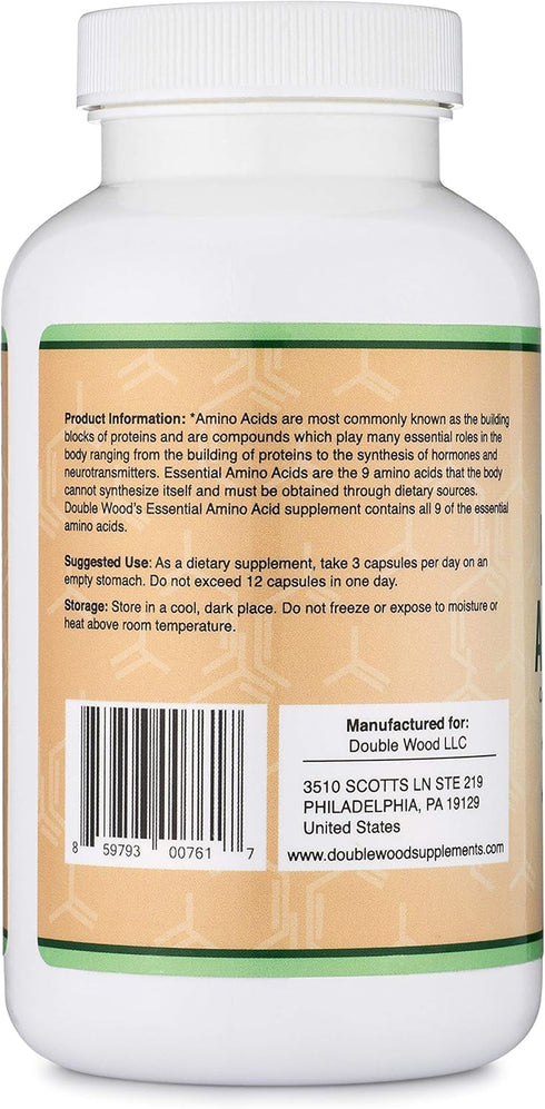 Essential Amino Acids - 1 Gram Per Serving Powder Blend of All 9 Essential Aminos (EAA) and all Branched-Chain Aminos (BCAAs) (Leucine, Isoleucine...