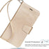 Arae Compatible with iPhone 12 Case and iPhone 12 Pro Case Wallet Flip Cover with Card Holder and Wrist Strap - Champagne Gold...