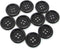 Buttons 1 Inch (1”) 4 Hole 10 Pieces - White Black Clear - Sewing Crafts Replacement Button -Perfect for Crafts, Coats, Shirts, Pants, Shorts, Car...