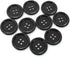 Buttons 1 Inch (1”) 4 Hole 10 Pieces - White Black Clear - Sewing Crafts Replacement Button -Perfect for Crafts, Coats, Shirts, Pants, Shorts, Car...