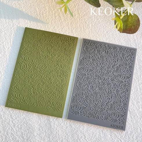 KEOKER Polymer Clay Texture Sheets Set, Works with Boho Polymer Clay Cutter, The Same Effect as Polymer Clay Texture Roller, Boho Texture Sheets f...