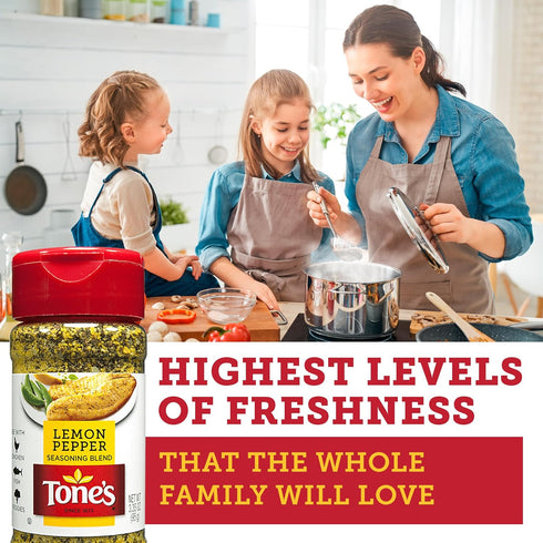 Tones Lemon Pepper Seasoning Blend, 3.35 Ounce...