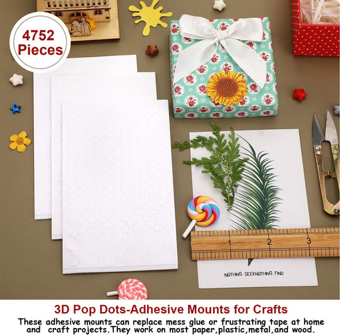 Foam Dots Dual-Adhesive 3D Foam Dots 3 Sizes Pop Foam Dots Round Adhesive Foam Mounts for Craft DIY Art Scrapbooking Cards Decoration Supplies (47...