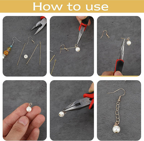 Eye Pins for Jewelry Making, 600 Pieces Jewelry Making Supplies for Adults Straight Pins Stainless Steel Eye Pins Flat Head Pins Kit Jewelry Findi...
