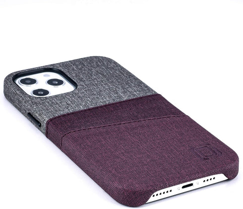 Dockem Wallet Case for iPhone 12 Pro Max: Built-in Metal Plate for Magnetic Mounting & 2 Credit Card Holders: 6.7" Luxe M2, Canvas Style Synthetic...