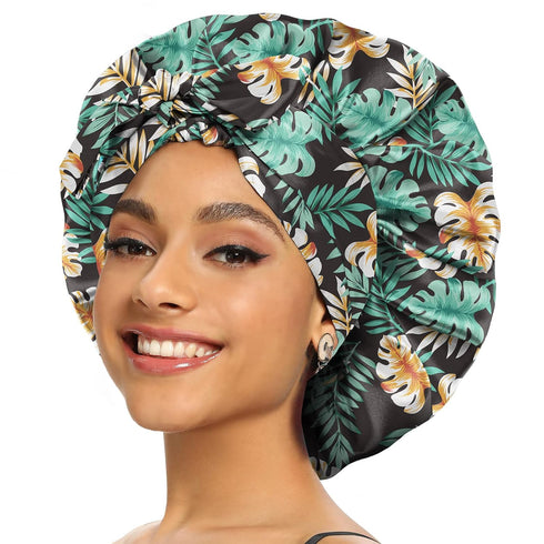 Silk Bonnet for Sleeping - Satin Hair Wraps for Black Women, Curly Hair, Large Bonnet for Braids...