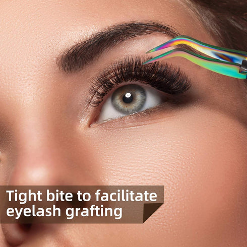 Honoson 6 Pcs Craft Tweezers Crossing Lock Curved Tweezers Stainless Steel Soft Grip Precision Tweezers Reverse Grip Tweezers Fine Tip Tweezers fo...