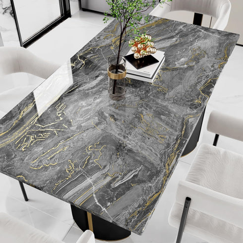Black Gold Marble Contact Paper Peel and Stick Counterops Waterproof Marble Wallpaper Glossy Countertop Vinyl Wrap Gold Marble Countertop Peel and...