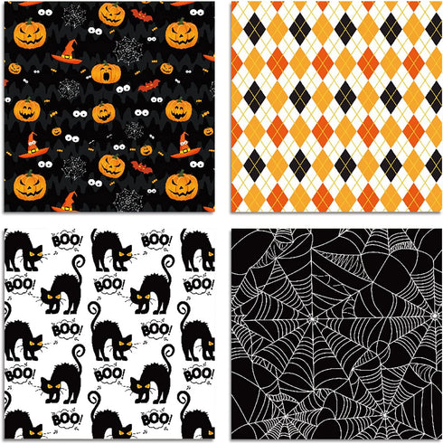Scrapbook Paper Pad - 6"×6” - 24 Sheets Halloween Scrapbooking Supplies Kit - 160gsm Single-Sided Pattern Paper, Designer Planner Paper, Junk Jour...