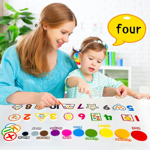 PENGFULL Felt Learning Numbers,44 Felt Board Pieces for Felt Flannel Board,Math Addition and Subtraction Colors Learning for Kindergarten,Preschoo...
