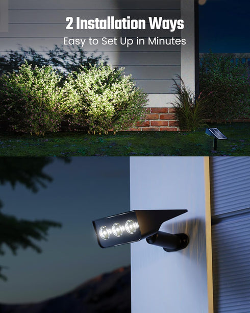SUPERDANNY Solar Spot Lights Outdoor, Warm/White Light 4 Modes Bright Outside Solar Lights, IP65 Waterproof Landscape Spotlights for Yard, Garden,...