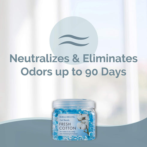 SMELLS BEGONE Odor Eliminator Gel Beads - 12 oz, Pack of 2 - Eliminates Odor in Bathrooms, Cars, Boats, RVs & Pet Areas - Air Freshener - Made wit...