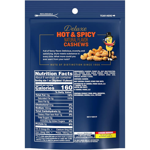 PLANTERS Deluxe Hot 'N Spicy Cashews, 6 oz. (8-pack)...
