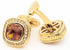 14K Gold Plated Brown Gem Stone Cufflinks for Men Wedding Dress Men Crystal Cufflink for Shirt Party Birthday Anniversary Dress...